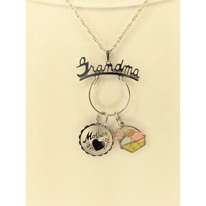 Sterling silver egg basket grandmother necklace